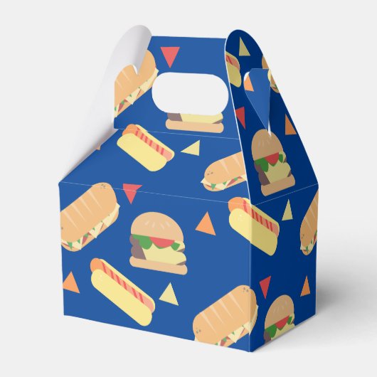 GRILLEN Hot Dog Burger Food Sandwich Party Blue Geschenkschachtel (Rückseite)