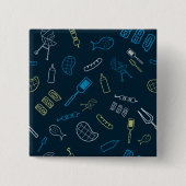 GRILLEN Icons Muster Grilltools Fleisch Lebensmitt Button (Vorderseite)