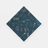 GRILLEN Icons Muster Grilltools Fleisch Lebensmitt Serviette (Ecke)