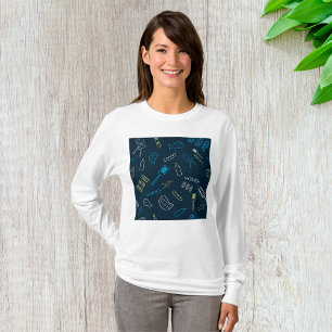 GRILLEN Icons Muster Grilltools Fleisch Lebensmitt T-Shirt