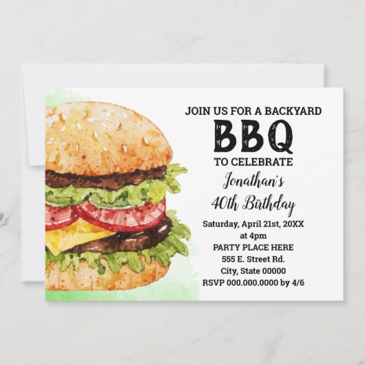 Grillen im Hinterhof Party Einladung (Vorderseite)