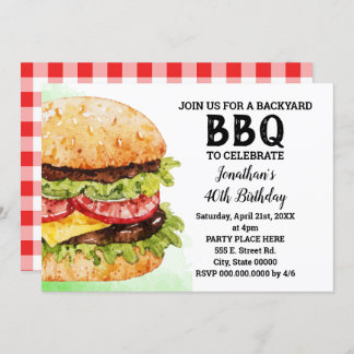 Grillen im Hinterhof Party Einladung