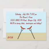 Grillen im Hinterhof Party Einladung zusammenbring (Rückseite)