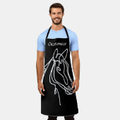 GRILLEN in Schwarz-Weiß-Pferde-Küche Schürze (Getragen)