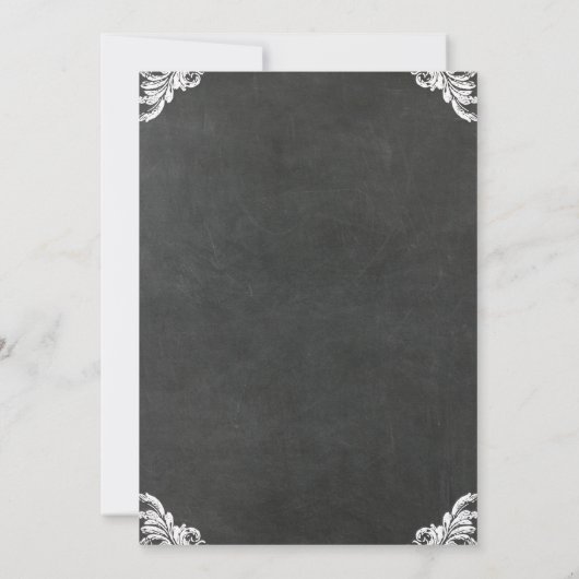 GRILLEN - JÄHRLICHES SCHWEINROSTCHALKBOARD RUSTIK EINLADUNG (Rückseite)