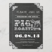 GRILLEN - JÄHRLICHES SCHWEINROSTCHALKBOARD RUSTIK EINLADUNG (Vorne/Hinten)