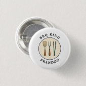 GRILLEN King Grilling Tools Emblem Vater Name Button (Vorne & Hinten)