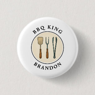 GRILLEN King Grilling Tools Emblem Vater Name Button
