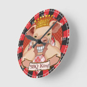 GRILLEN King Pig Clock Runde Wanduhr (Winkel)