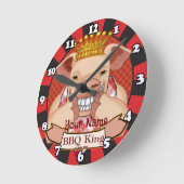 GRILLEN King Pig Clock Runde Wanduhr (Winkel)