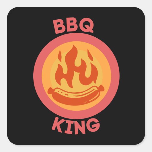 GRILLEN KING QUADRATISCHER AUFKLEBER (Vorderseite)