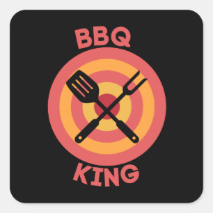 GRILLEN KING QUADRATISCHER AUFKLEBER