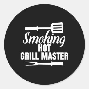 Grillen King Queen of the Gri - The Rokking Hot Gr Runder Aufkleber