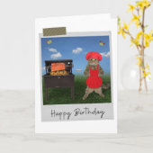 GRILLEN Koch Cat Funny Birthday Card Karte (Gelbe Blume)