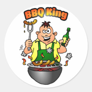 GRILLEN König Runder Aufkleber