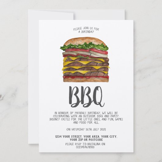 GRILLEN lädt Riesenburger ein Einladung (Vorderseite)