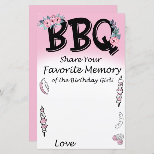 GRILLEN Lieblingsgedächtnis der Geburtstagskarte (Vorne/Hinten)