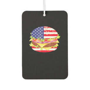 GRILLEN Lovers Hamburger USA Flag 4. Juli GRILLE Autolufterfrischer