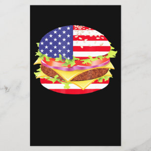 GRILLEN Lovers Hamburger USA Flag 4. Juli GRILLE Flyer