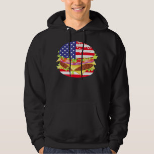 GRILLEN Lovers   Hamburger USA Flag 4. Juli GRILLE Hoodie