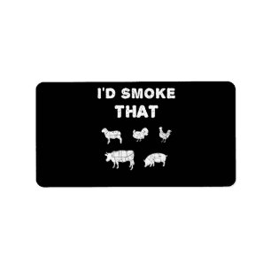 GRILLEN Lovers   ID Smoke, dass Koch Smoker GRILLE Adressaufkleber