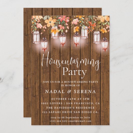 Grillen Mason Jar Einladung zur Haushaltserwärmung (Vorne/Hinten)