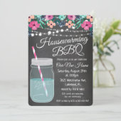 Grillen Mason Jar Einladung zur Haushaltserwärmung (Stehend Vorderseite)