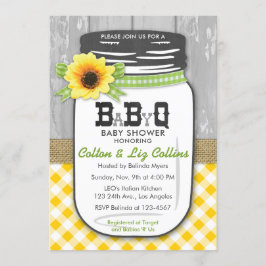 GRILLEN Maurer-Glas-Baby-Duschen-Einladungs-gelbes Einladung