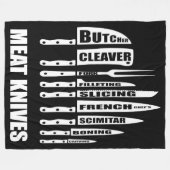 GRILLEN Messer Fleisch Koch oder ich lehnen Fleecedecke (Vorderseite (Horizontal))