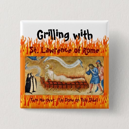 Grillen mit St. Lawrence von Rom (M 022) Button (Vorderseite)