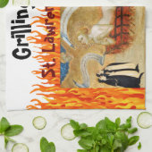 Grillen mit St. Lawrence von Rom (M 022) Geschirrtuch (Gefaltet)