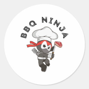 Grillen Ninja Runder Aufkleber