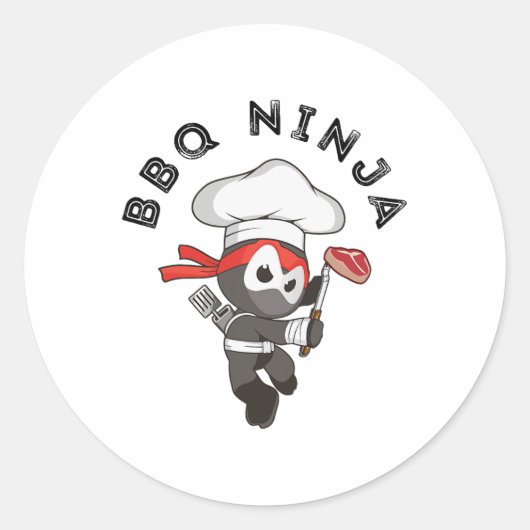 Grillen Ninja Runder Aufkleber (Vorderseite)