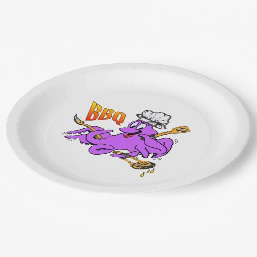 GRILLEN Octopus Cust. Pappteller (Schrägansicht)