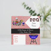 GRILLEN oder Barbeque Fun Party Einladung Anpassen (Stehend Vorderseite)