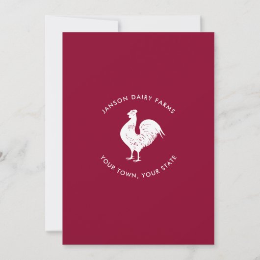 GRILLEN- oder Hühnereigenschaft-Tagesbetrieb Picni Einladung (Rückseite)