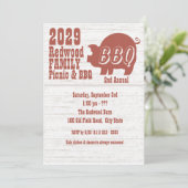 GRILLEN oder Schweinenrost Einladung (Stehend Vorderseite)