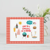 GRILLEN/Outdoor Party Spaß machen! Einladung (Stehend Vorderseite)