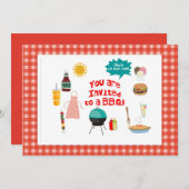 GRILLEN/Outdoor Party Spaß machen! Einladung (Vorne/Hinten)