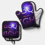 GRILLEN Oven Mitt and Pot Holders Ofenhandschuh & Topflappen-Set (Vorderseite/Rückseite)