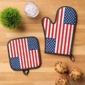 Grillen Oven Mitt and Pot Holders Ofenhandschuh & Topflappen-Set (Oben Unten)