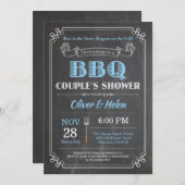 GRILLEN Paare Dusche Einladung Halbpension blau (Vorne/Hinten)