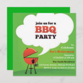 GRILLEN Party auf Rasen oder Garten individuelle E Einladung (Vorne/Hinten)