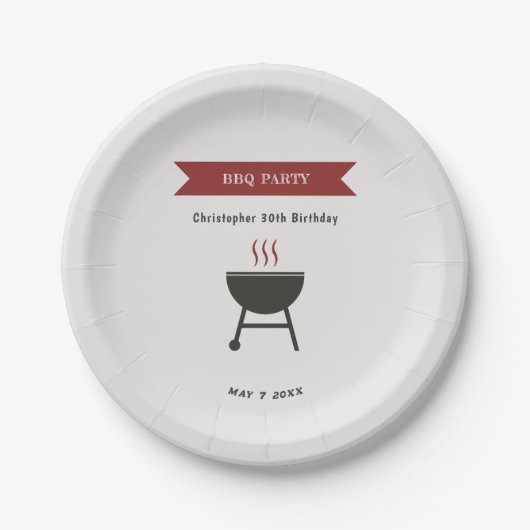 GRILLEN Party Birthday Pappteller (Vorderseite)