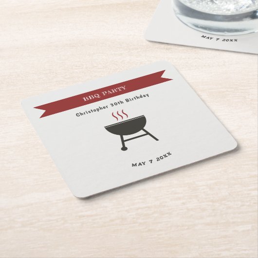 GRILLEN Party Birthday Untersetzer (angewinkelt)