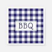 Grillen Party Classic Blue and White Gingham Serviette (Vorderseite)