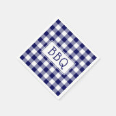 Grillen Party Classic Blue and White Gingham Serviette (Ecke)