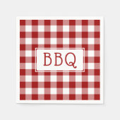 Grillen Party Classic Red and White Gingham Serviette (Vorderseite)