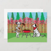 GRILLEN Party Dalmatiner Hollyhock Blume Cartoon P Postkarte (Vorne/Hinten)