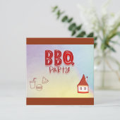 GRILLEN Party Einladung (Stehend Vorderseite)